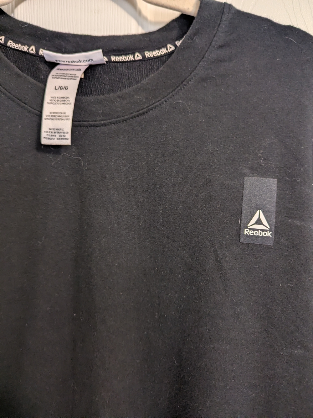 Reebok Black Short-Sleeve Crew Neck Tee with Small Logo